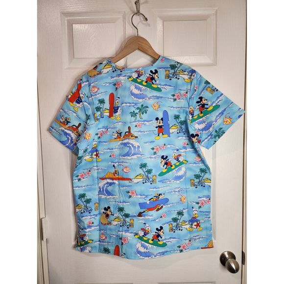 Disney NWT Mickey Mouse Hawaii Surf Scrubs Size M - Picture 3 of 4